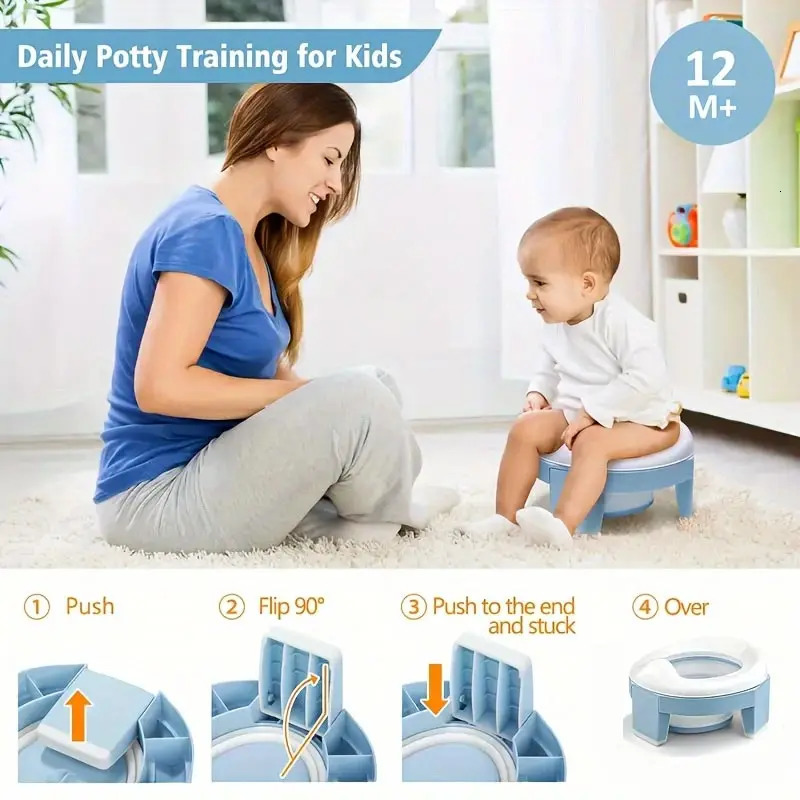 3 in 1 Baby Toilet Seat Children Foldable Travel Potty With Bags Training Suitable for boys and girls 260311