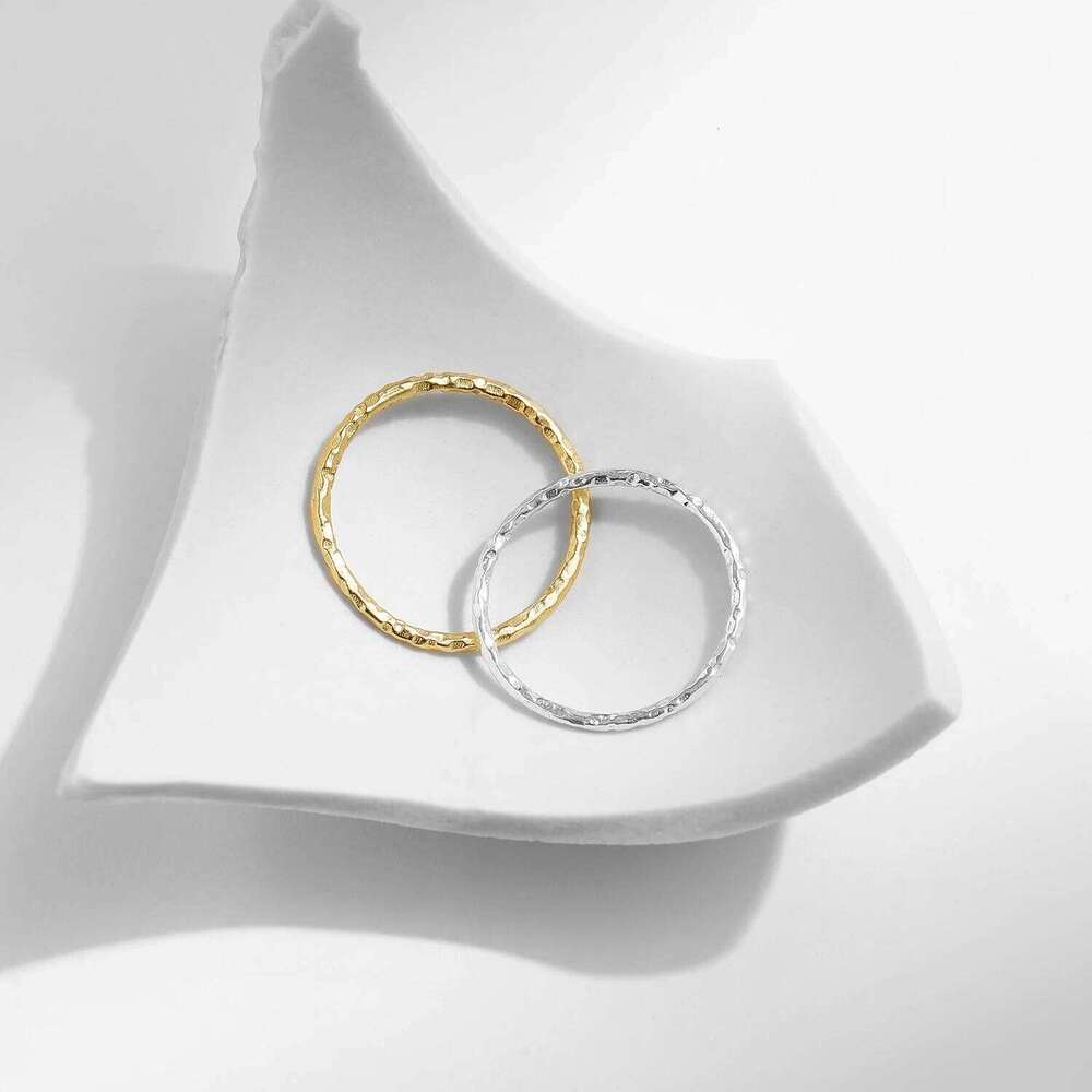 MODIAN 925 Sterling Silver Simple Tinfoil Design Style Stackable Trendy Finger Ring Charm Gold Color Jewelry For Women Gifts H260312