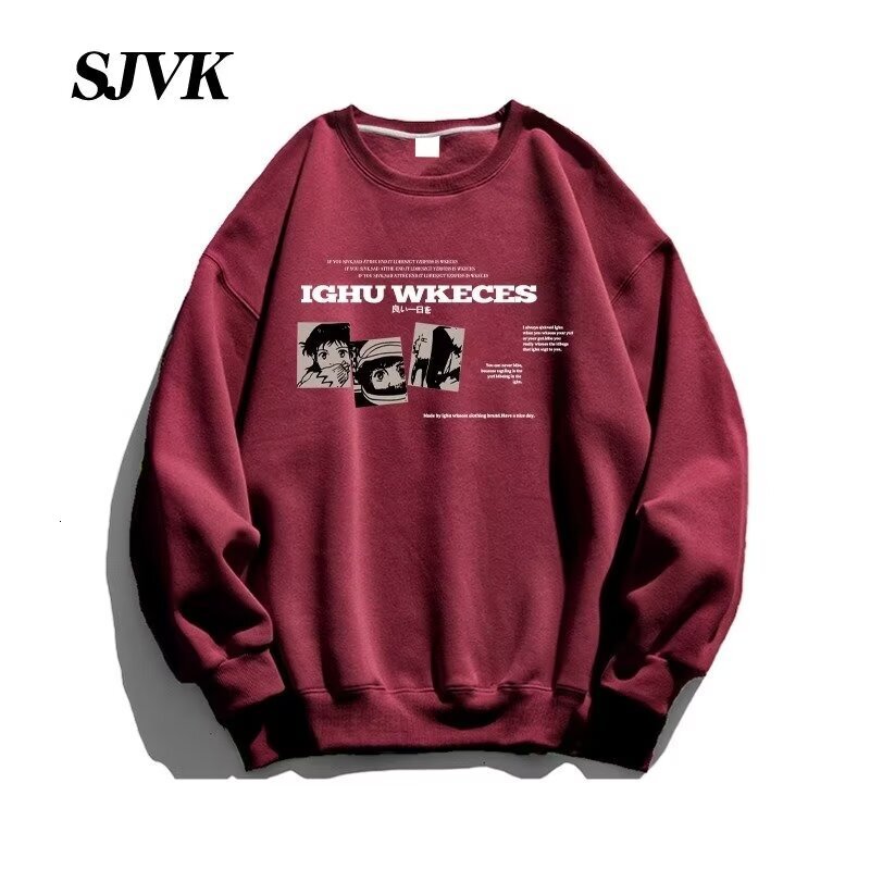 Heavyweight Printed Sweatshirt For Men Designer Hoodie Autumn New Retro Style Round Neck Loose Casual Hoodless Jacket