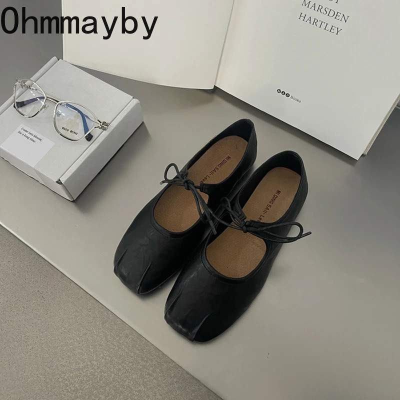 2026 Spring Women Ballet Flats Casual Shallow Butterfly-knot Shoes Soft Sole Womens Elegant Leather Dress Shoes 260227