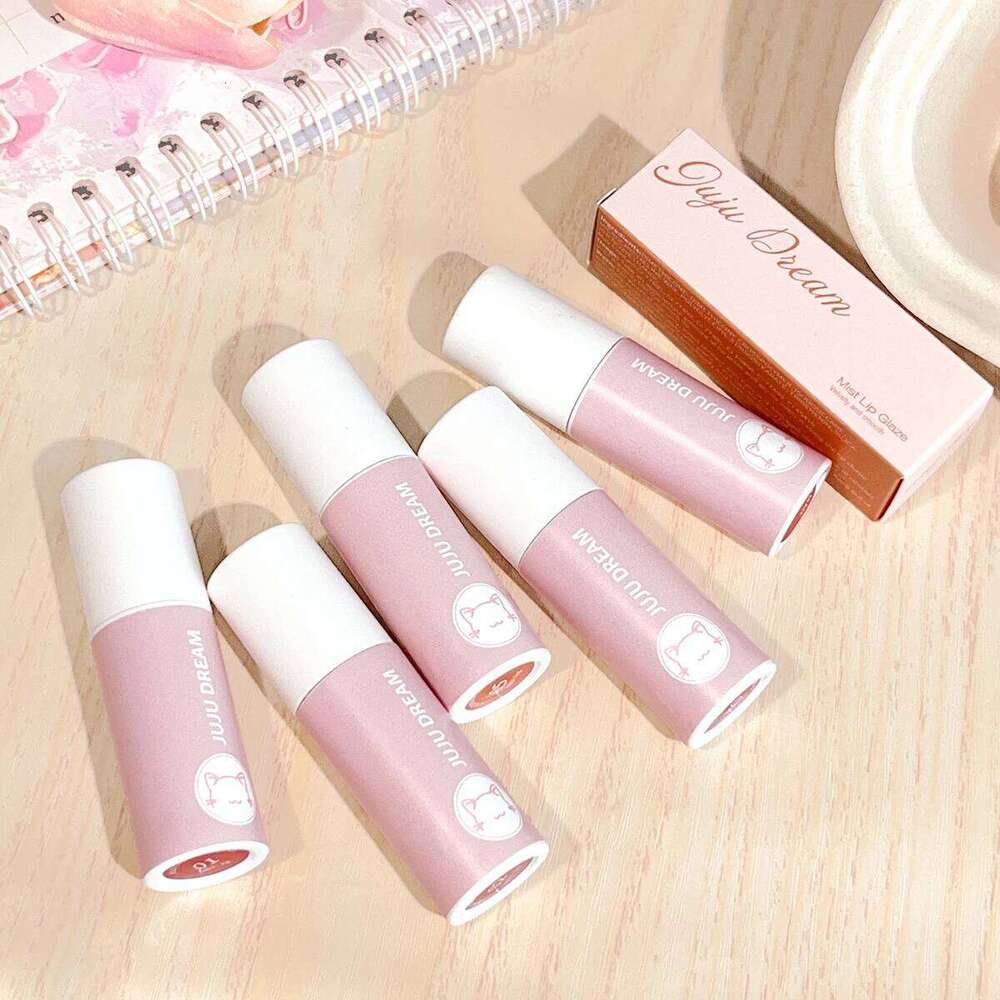Milk cream mud mist matte lip glaze velvet female student party cheap white lipstick W260311