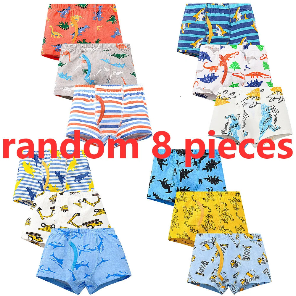 148 pcs Boys Boxer Briefs Sets Kids Cotton Underwear Boy Underpants Teenager Cartoon Dinosaur Print Children Panties 260311