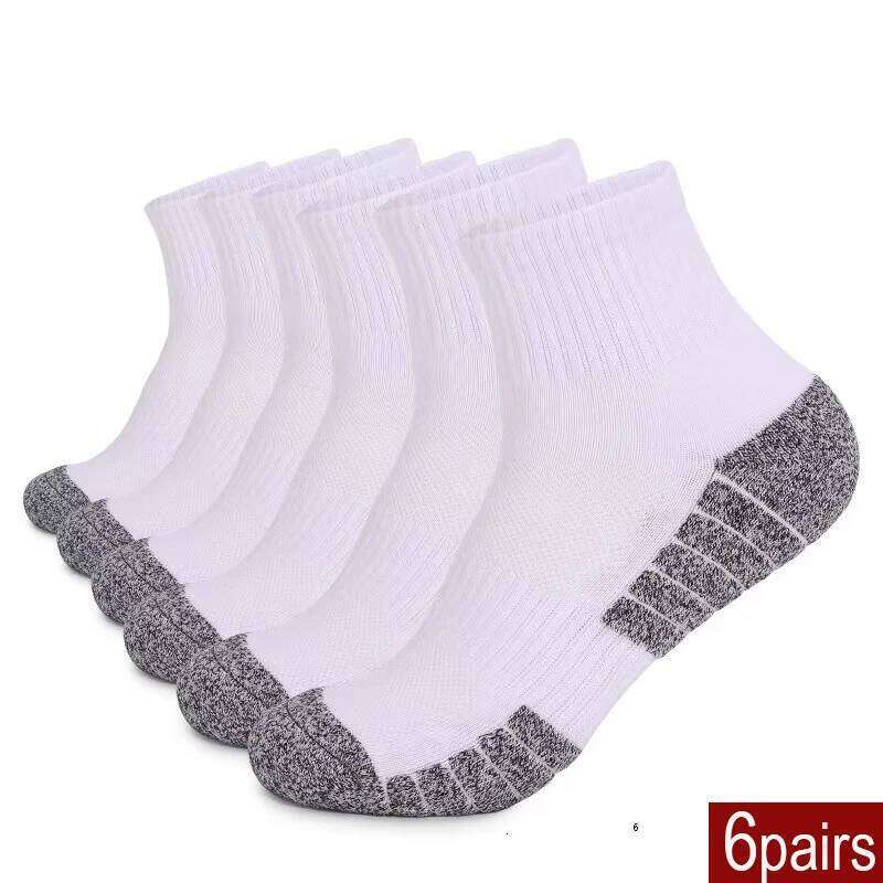 6 pairs Outdoor Thickened towel bottomed hiking Sweat-absorbing short tube sports running socks Men Socks Z260312