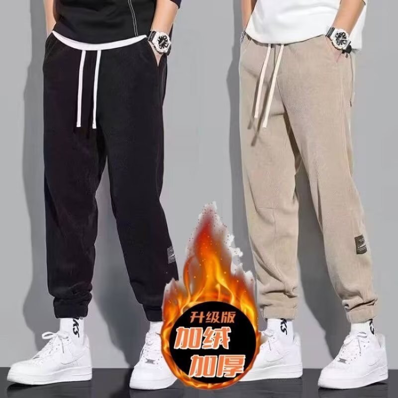 Winter Chenille Sweatpants Spring And Autumn Corduroy Casual Pants Men's Pants With Designer Pants Fleece Lining Thickened Men's Corduroy Sp