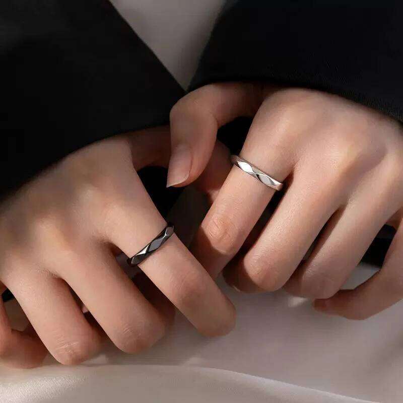 Hot Selling Silver Couple Rings For Women Men Party Gift Jewelry Valentine's day Gifts W260311