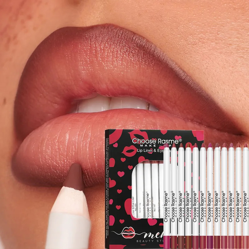12 Colors Sexy Matte Lipstick Pencil Waterproof Lasting Lip Liner Pen Non-stick Cup Lip Contour Pencil Beauty Makeup Set 260305