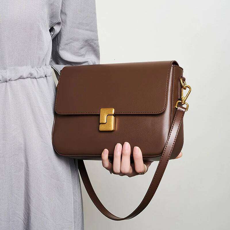 Genuine Leather Women's Luxury Designer High Quality Shoulder Bag Women Cowhide Square Crossbody Bags Fashion Female Handbag