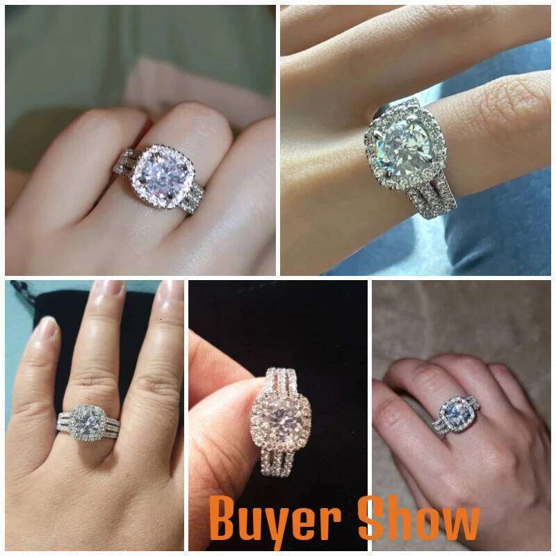 Huitan Trendy Women with Brilliant Cubic Zirconia Engagement Rings Fashion Wedding Party Jewelry Drop Shipping H260312