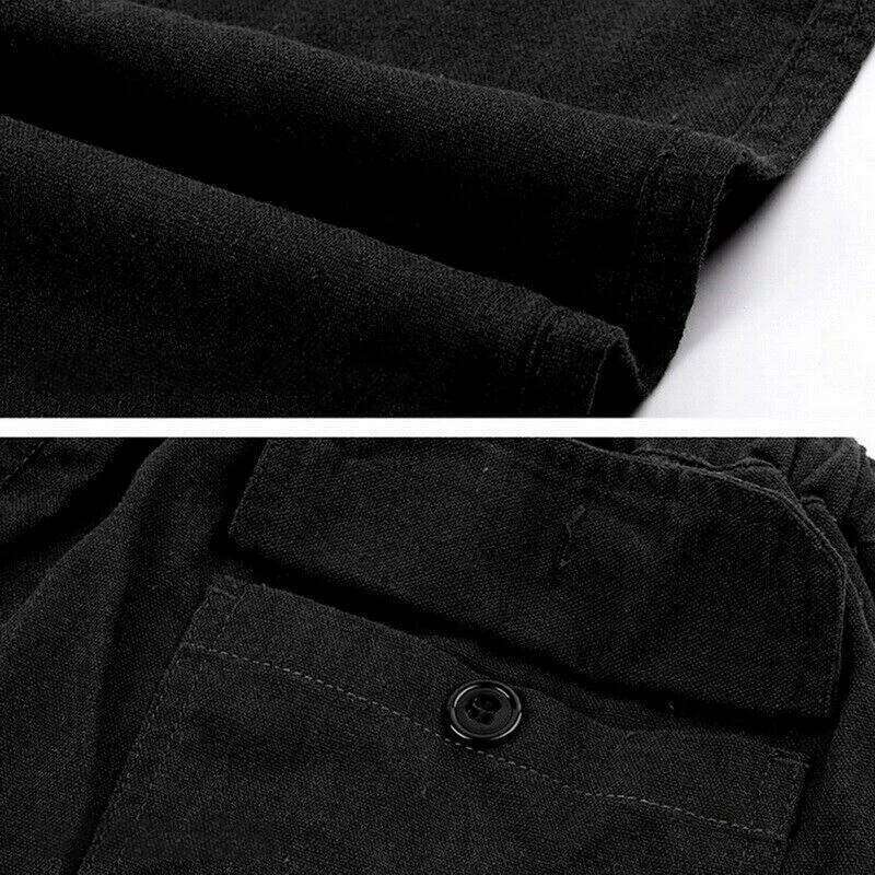 Spring Linen Wide Korean Trousers Oversize Cotton Streetwear Male New Yoga Pants Casual Men Clothing Sweatpants