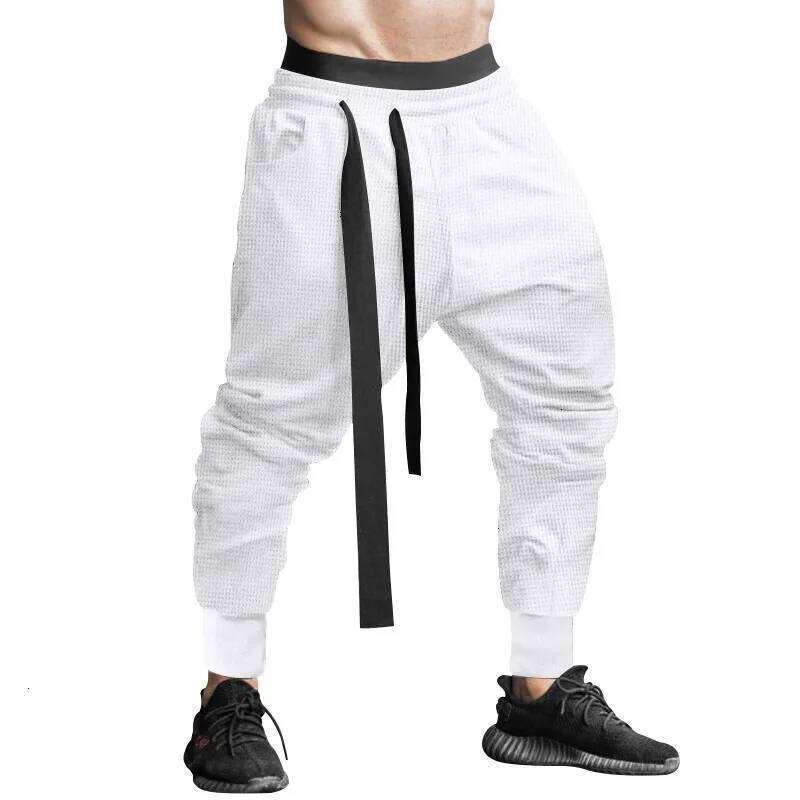 2024 New Spring/Summer Men's Casual Hip Hop Solid Color Youth Loose Pants Legging Trousers