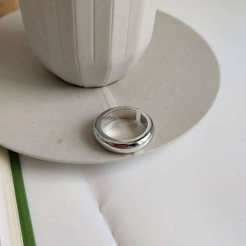 Original 925 Sterling Smooth Rings For Women Counple Wedding Engagement Silver Women's Vintage Ring Fine Jewelry H260312