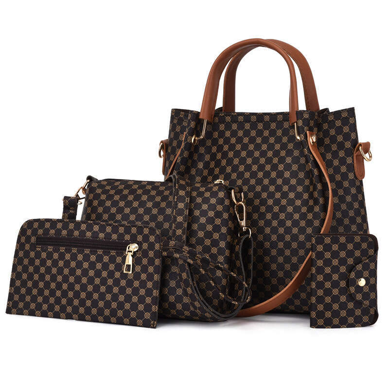 luxury fashion bags Retro Single Shoulder Handbag Four-Piece Set Mother-Daughter Women's Printed Crossbody Bag