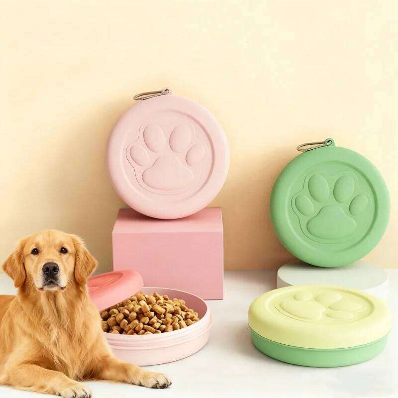 Portable Food Water Container Outdoor Travel Dog Drinking Durable Feeder Bowl for Cats Dogs Pet Feeding Supply 26Y0312