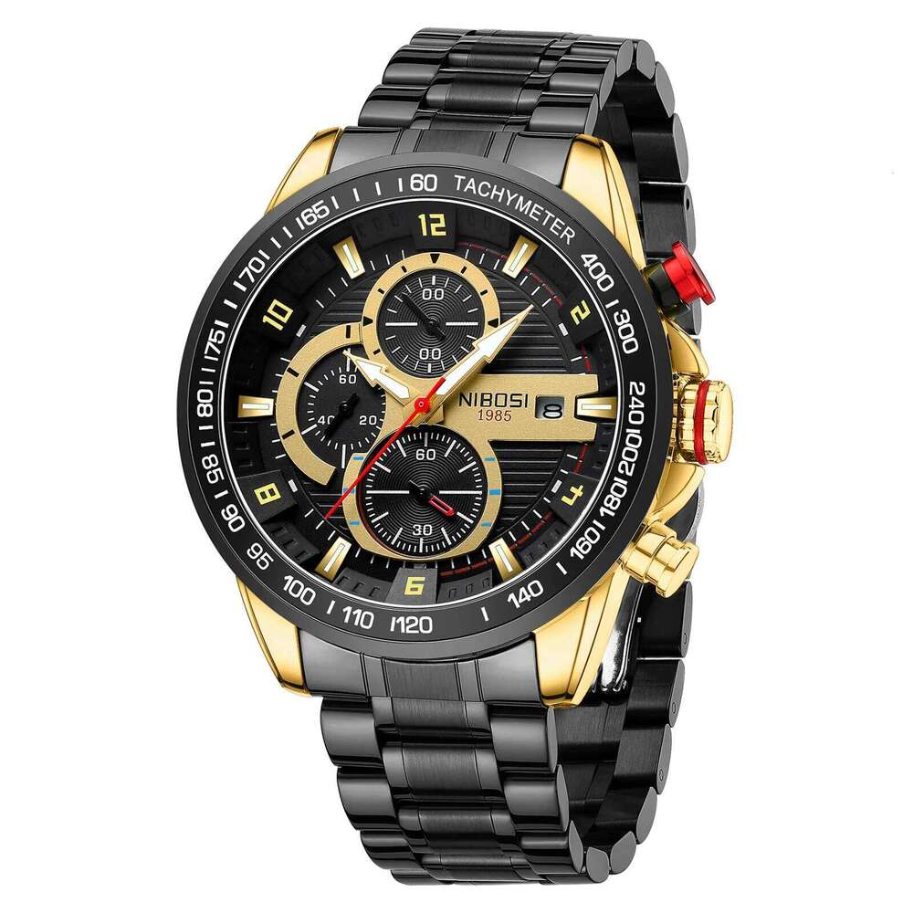 NIBOSI Military Sports Quartz Men's Watches Big Dial Watch Waterproof Luminous Date Chronograph Men Wristwatch Reloj Hombre