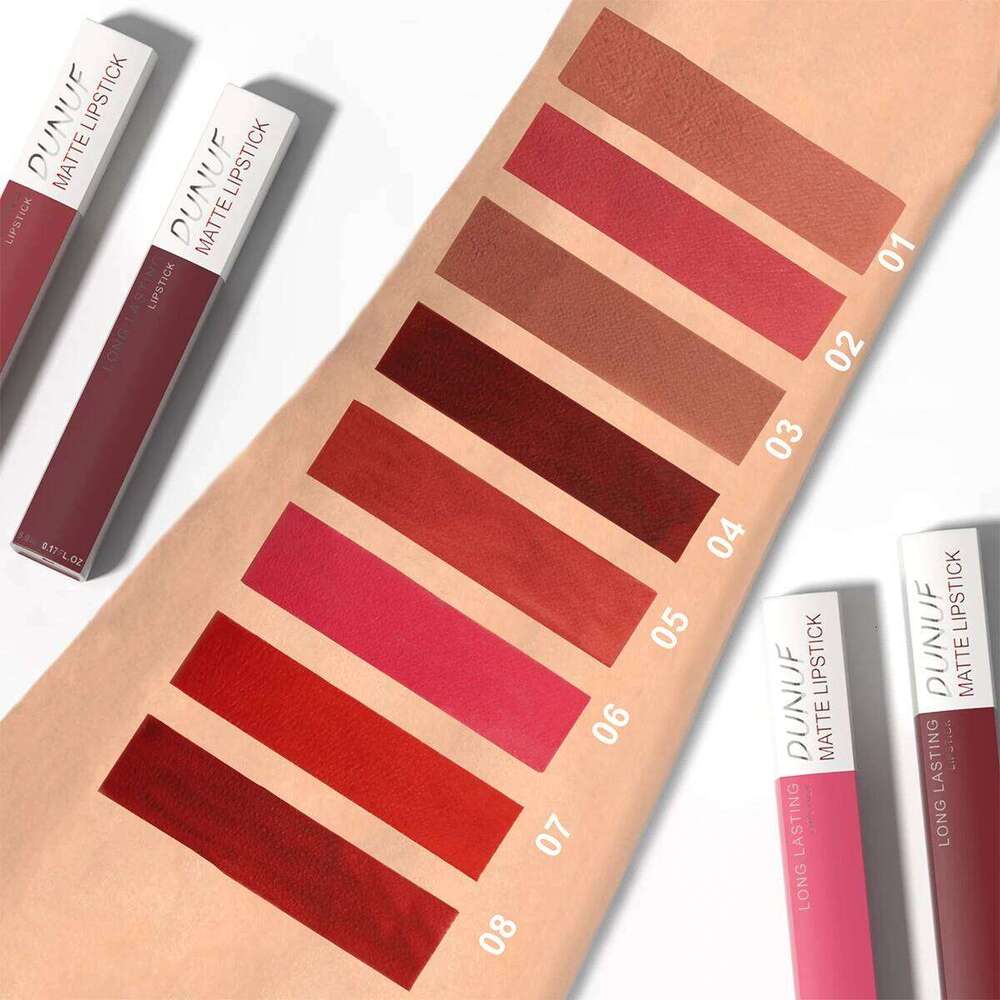 Gloss Lipstick Lip Stain Set, Waterproof Matte Non-sticky Non-transfer Long-Lasting Moisturizing, Nude, Y2K Makeup Christmas W260311