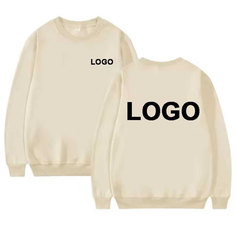 Customized printed mens and womens round neck hoodies fashionable O-neck loose long sleeved pullovers street sports shirts M260312