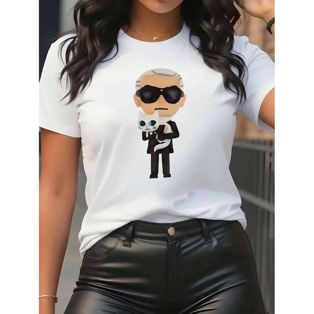 Cartoon KARL Women's T-Shirt Leisure Fashion Short Sleeve Tees Comfortable T-shirt Summer Streetwear t shirt women clothes Z260312