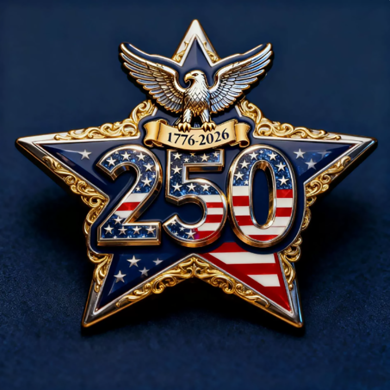 250th Anniversary of American Independence Acrylic Lapel Pin Enamel Badge Brooch A11