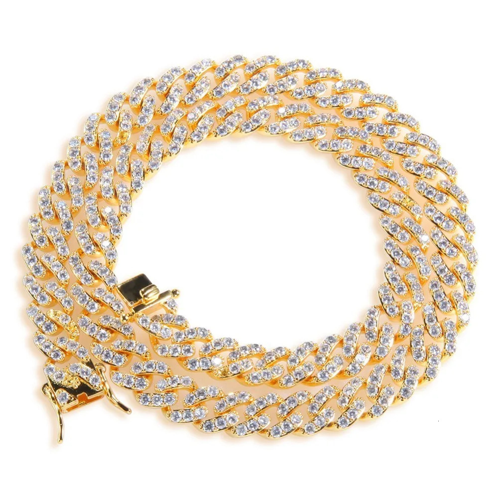 Uwin 9mm Iced Out Cuban Chian CZ Punk Pink Miami y2k Necklace Jewelry For Gift Women Accessories 260304
