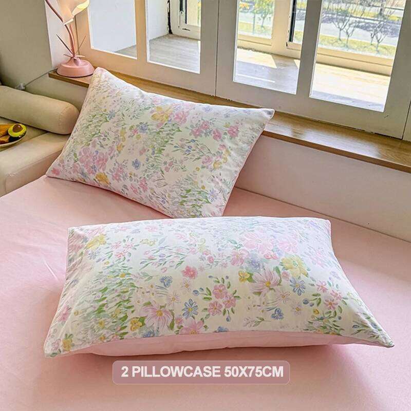 100% Cotton Printed Duvet Cover Set with Pillowcases - Floral Style Bedding Set, Breathable & Hypoallergenic, Machine Washable H260312
