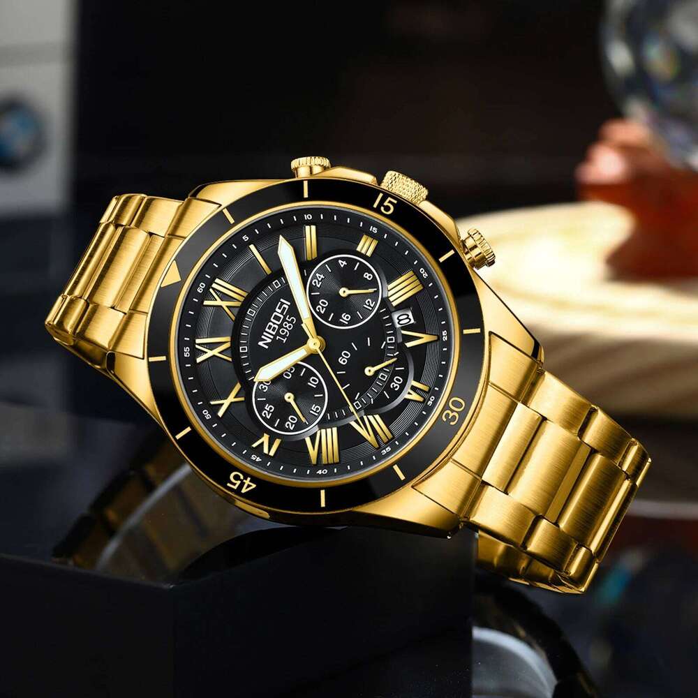 NIBOSI Fashion Watch Top Brand Luxury Quartz Men Watches Waterproof Chronograph Auto Date Wristwatch Male Clock Reloj Hombre