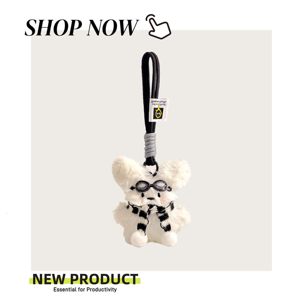 Cute Pilot Plush Little Dog Backpack Pendant Cartoon Small Doll Bag Accessory Gift