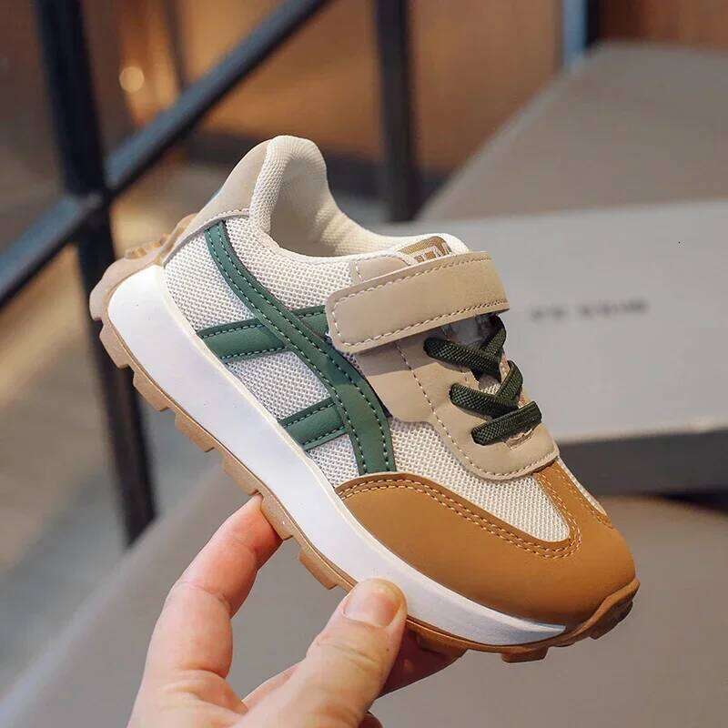 All Seasons Sneakers 2025 New Mesh Breathable Middle Large Children's Casual Boys and Girls Tennis Shoes H260312