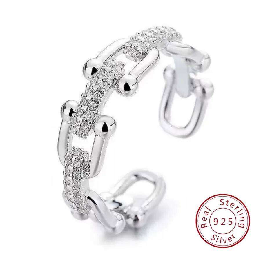 Sterling Silver Ring with Micro-Pave Zirconia for Women Light Luxury, Minimalist, Euro-American Bestseller Cross-Border Premium H260312