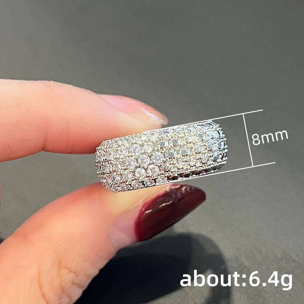Huitan Luxury Crystal Cubic Zirconia for Women Fashion Geometric Band Design Bridal Wedding Party Rings Gorgeous Jewelry H260312
