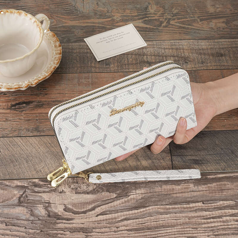Luxury fashion wallet New INS Style Women S Wallet With Print Double Zipper Multiple Card Slots Wrist Strap Fashionable And Innovative Long Storage Cl
