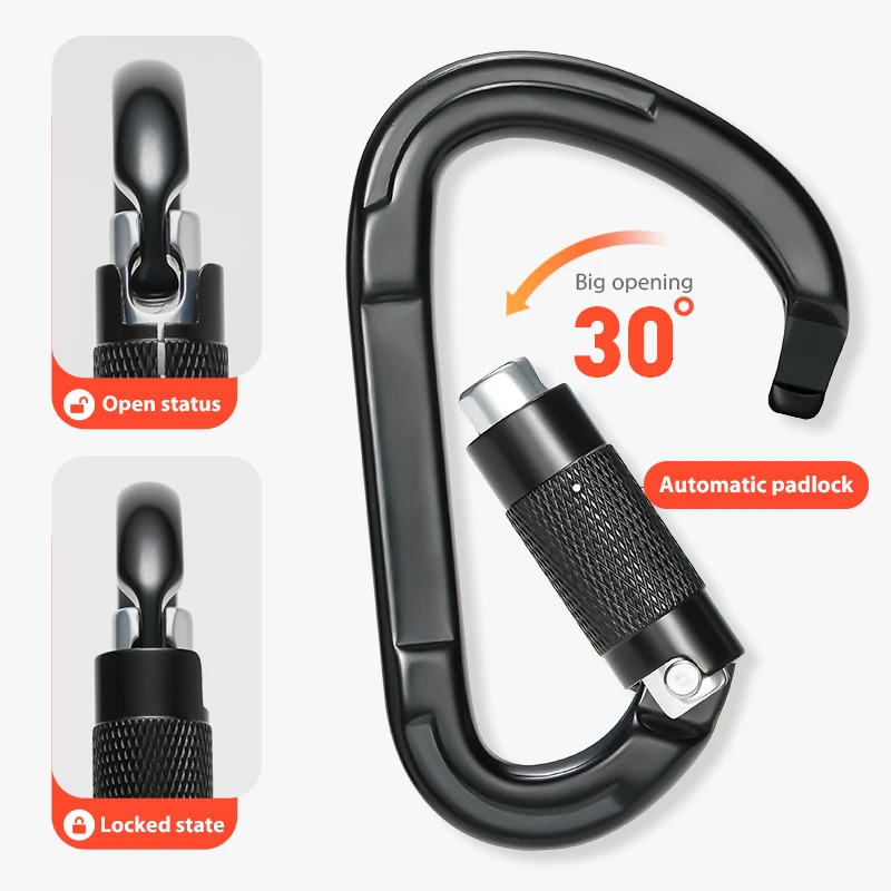 CLIWIZ 7075 Aviation Aluminum 25KN Mountaineering Caving Rock Climbing Automatic Lock Carabiner With CEUIAA Certificates 260228