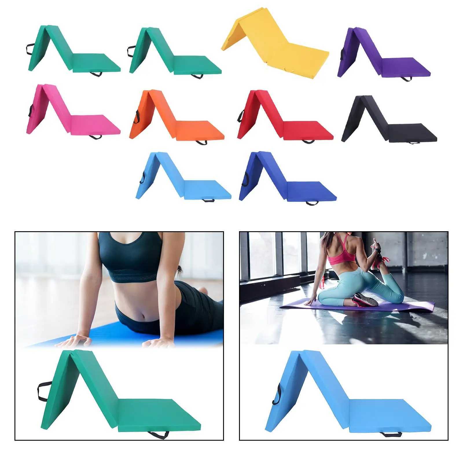 Three Fold Folding Thick Exercise Mat Yoga Pad Men Women Home Gym Yoga Mat for M260312