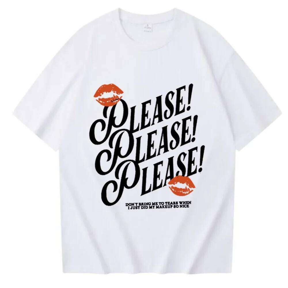 Please T-Shirt Sabrina Carpenter Fans Gift Womes Harajuku Casual T-Shirts Z260312