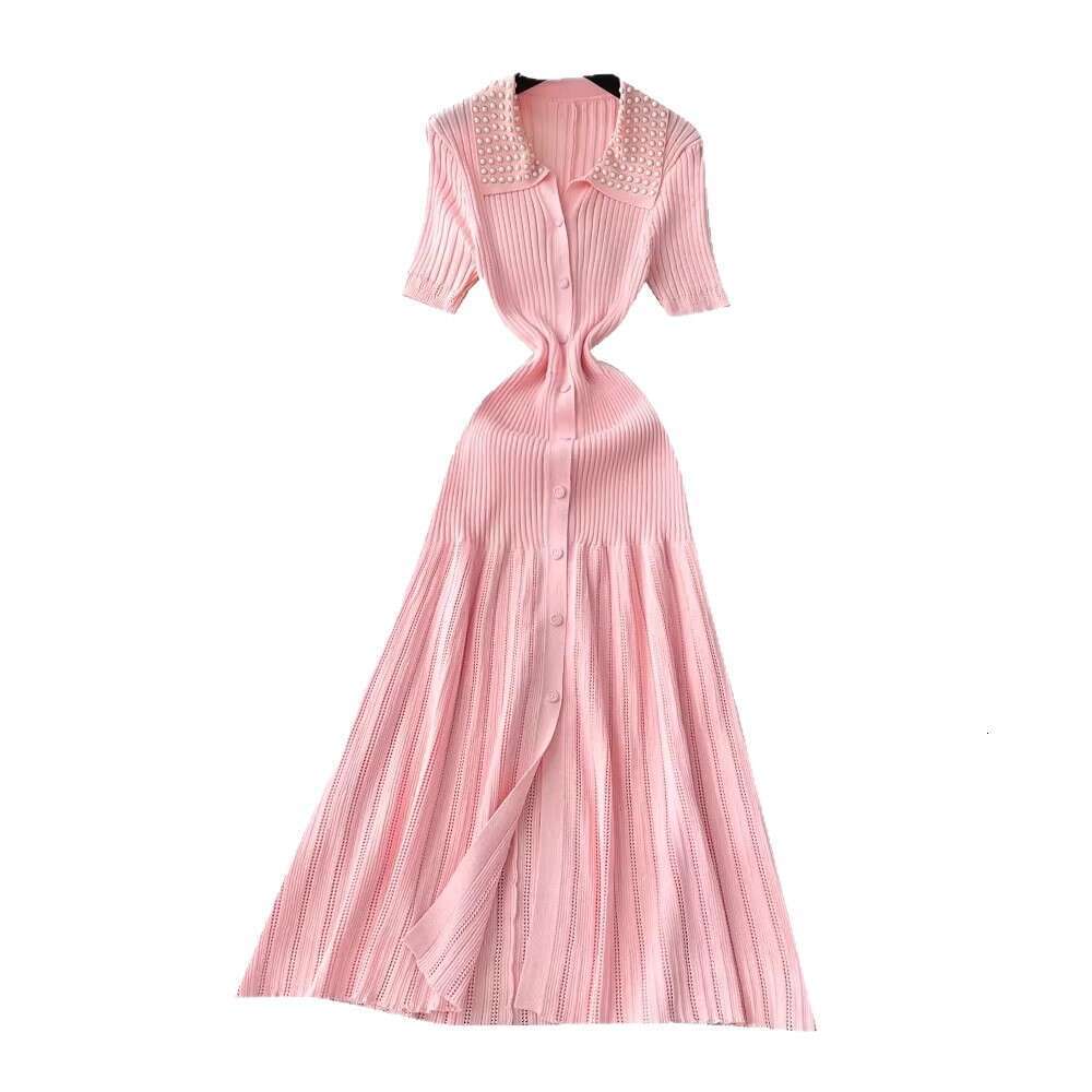 a25 2026 vintage Hepburn style bead embellishment lapel knit women's autumn and winter single breasted waist with elegant fishtail long skirt