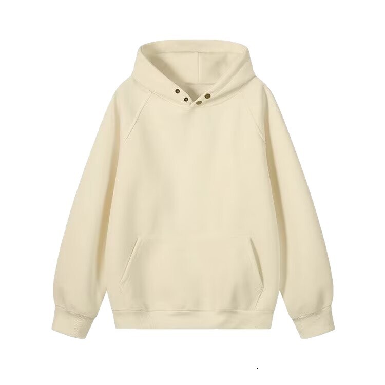 Heavy Vintage Double-button Quilted Hooded Sweatshirt For Designer Hoodie Men Loose Fit Stylish And Cool Style Suitable For Students And Couples
