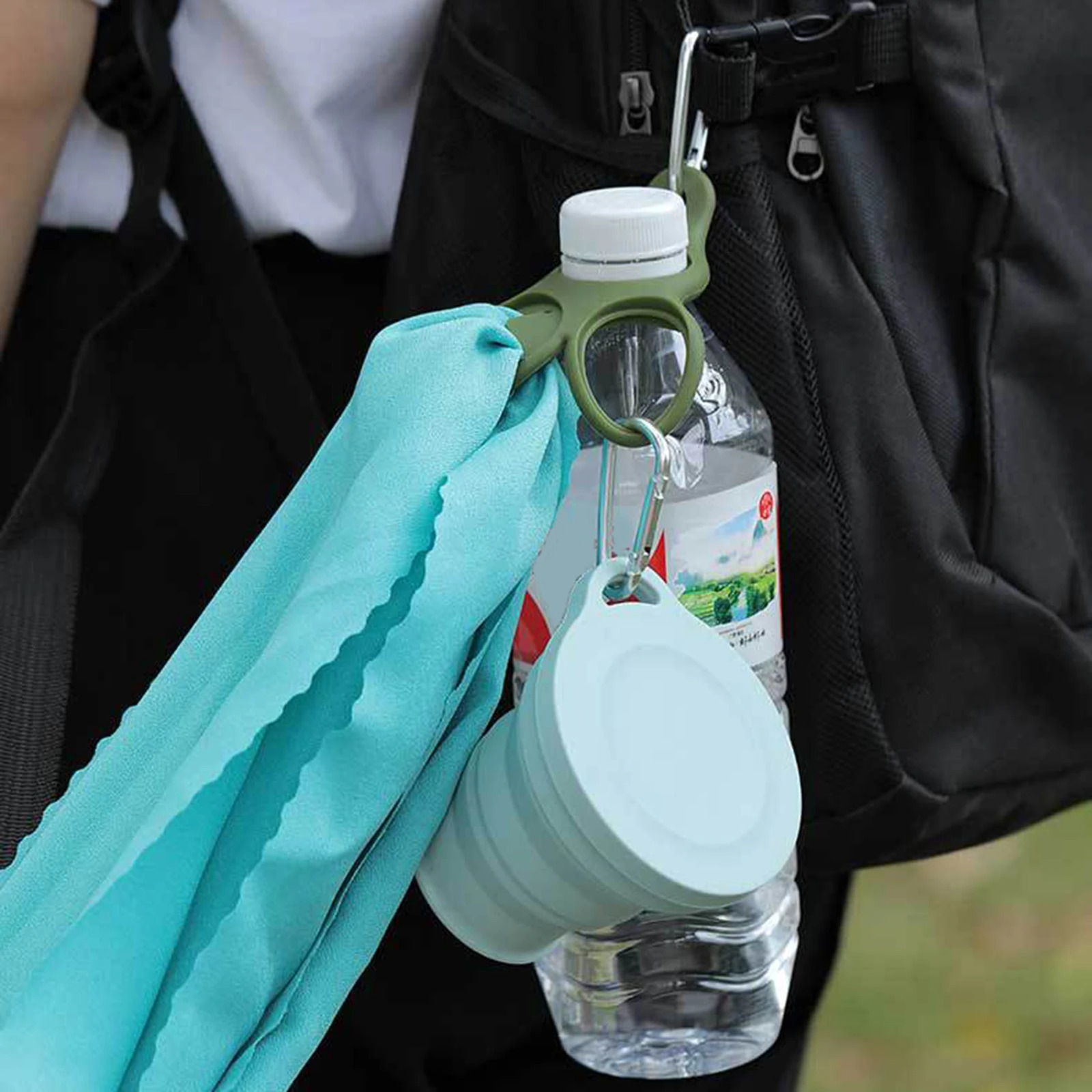 Portable 3in1 Carabiner Durable Silicone Hook For Camping Cycling Travel Wild Survival Fishing Outdoor Backpack Hooks 125pcs 260228