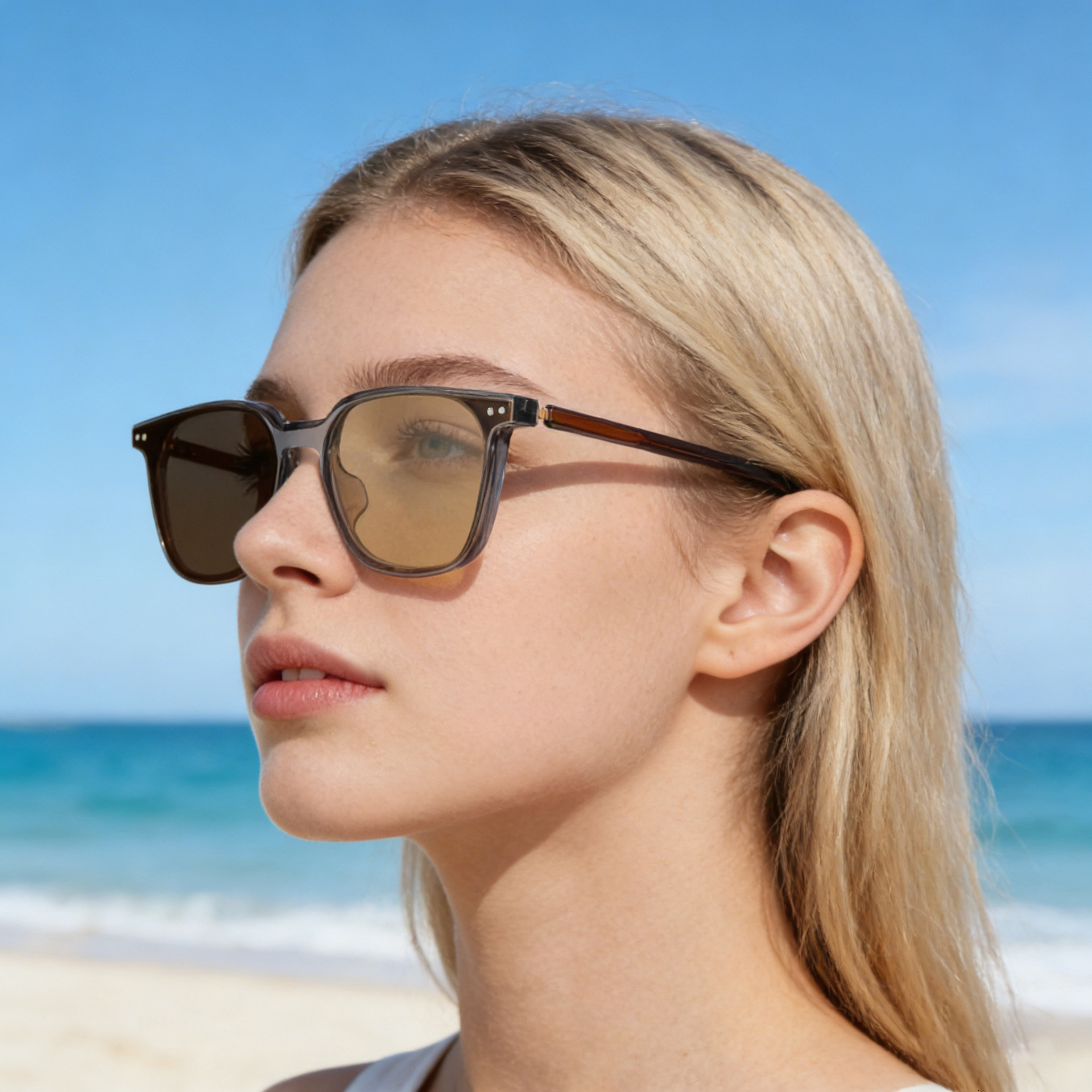 2026 New Fashion Square Frame Photochromic Magnetic Clip-On Trendy Acetate Sunglasses for Men,