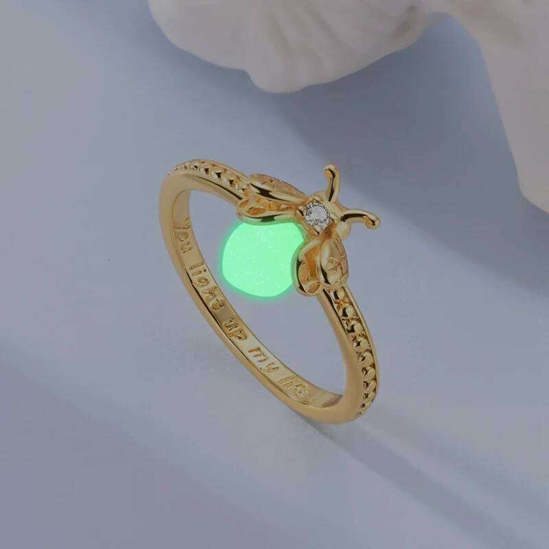 925 Silver Luminous Ring Infinite Original Zircon Wedding Anniversary Golden Moonlight Firefly Rings Women Jewelry Gift H260312