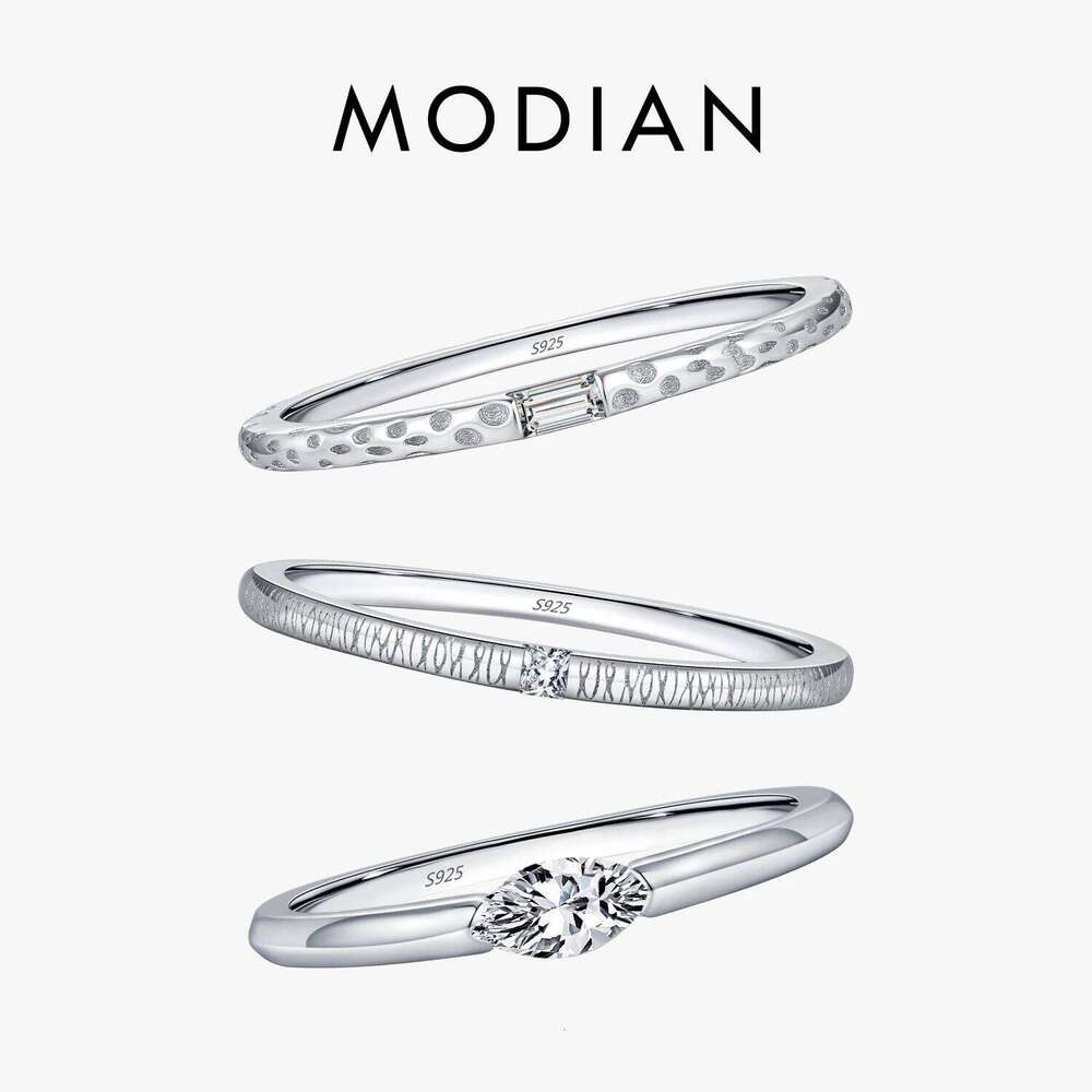 MODIAN 925 Sterling Silver Irregular Cross Line Concave And Convex Texture Rings For Women Fashion Gold Color Fine Jewelry H260312