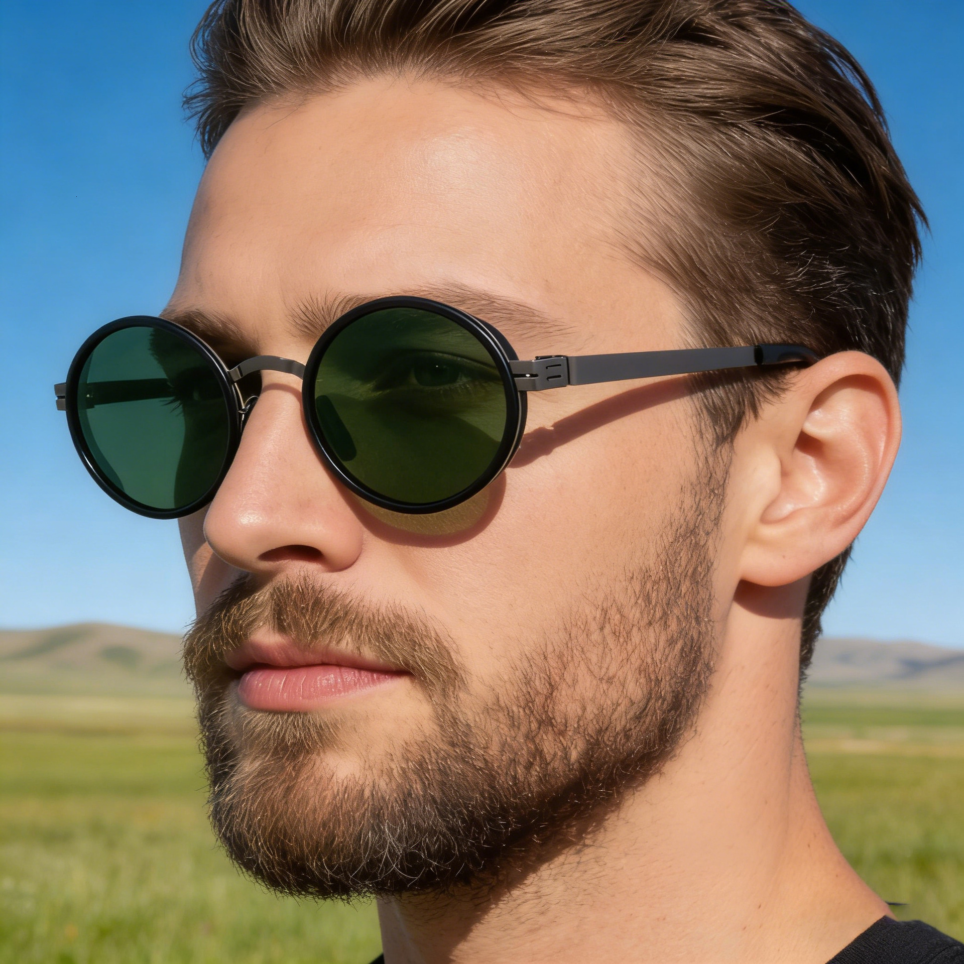Oval Frame HD Polarized for Men 2026 New Fashion High-end Sun Protection Sunglasses Men's Retro Glasses