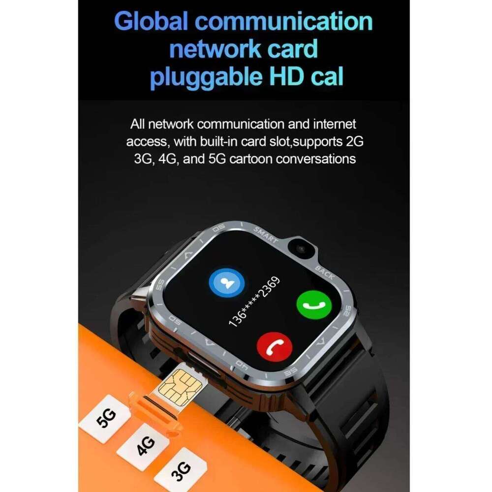 PGD 4G Android Smartwatch for Men, 2.03" HD Screen, Dual Camera, WiFi, GPS Navigation, NFC, Waterproof, App Store
