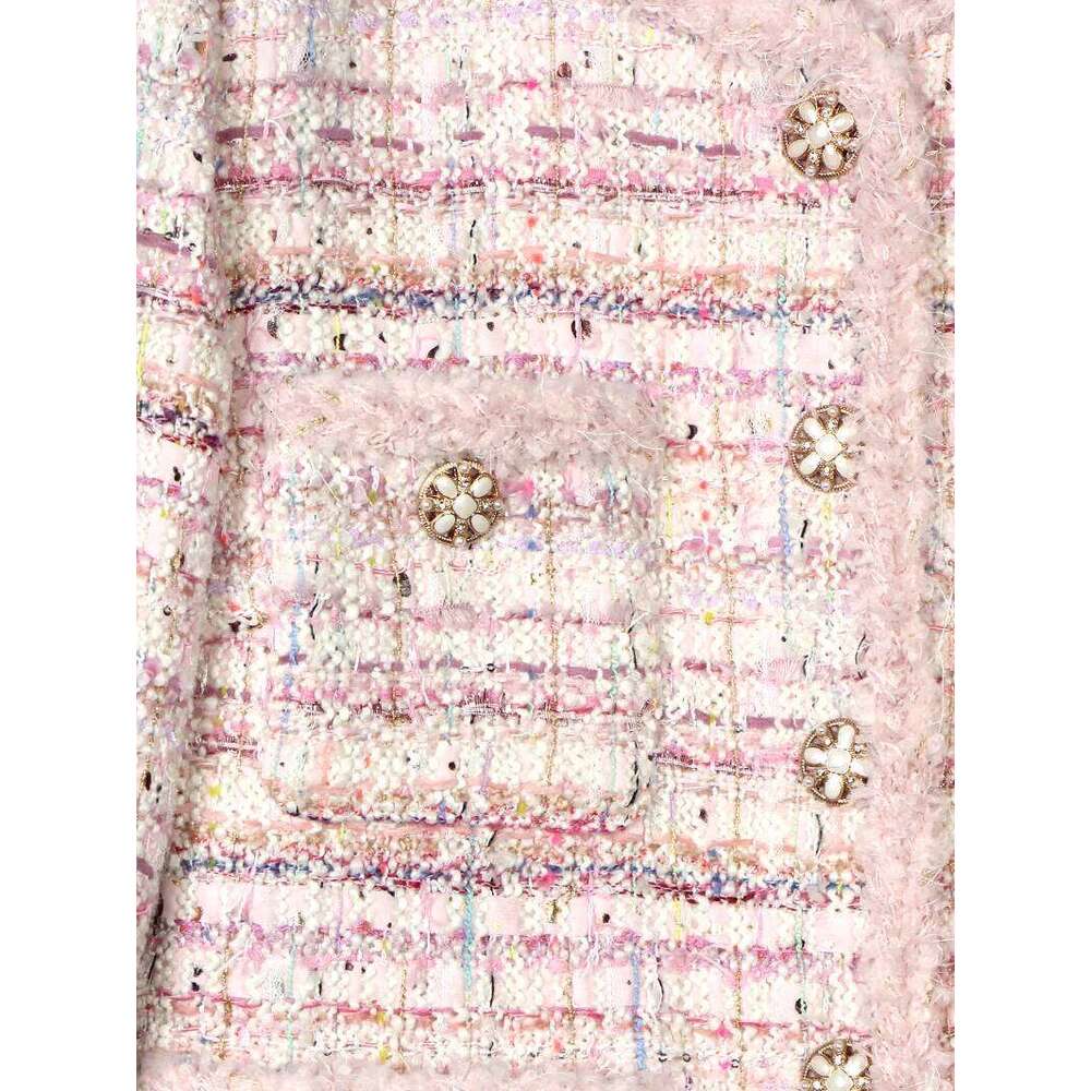 2025 New Style Fashionable Elegant High Luxury Customized Socialite Cherry Blossom Romantic Tweed Braided Jacket