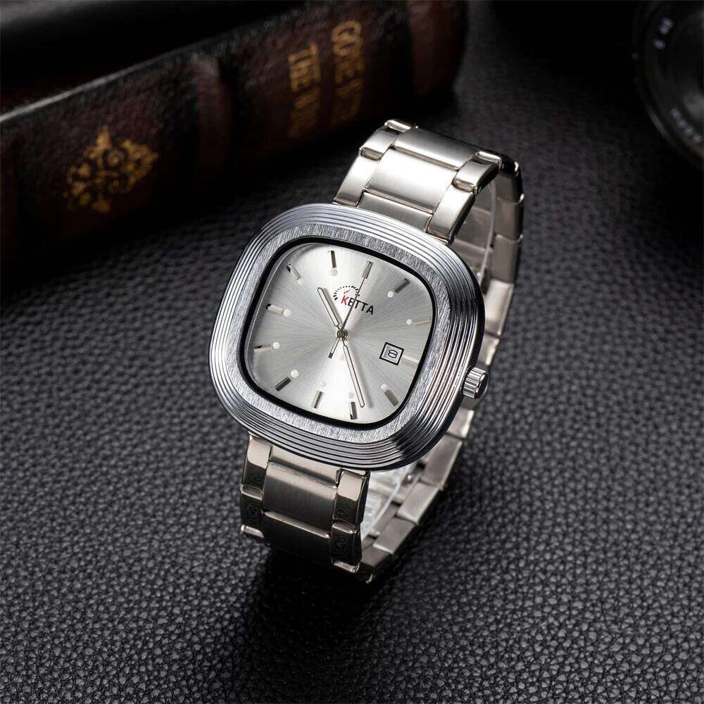 KETTA New Fashion Leisure Watches For Man Luminous Calendar Function Square Dial Waterproof Men's Quartz Watch reloj hombre