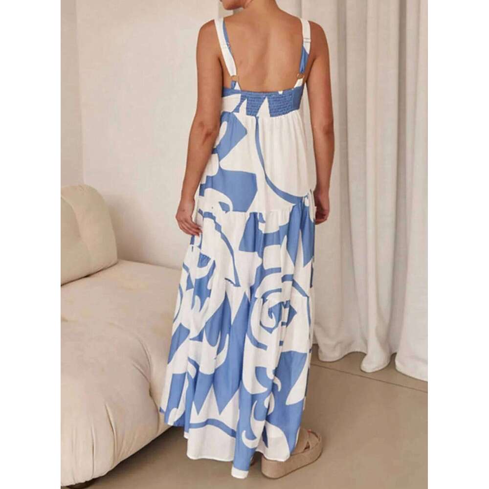 Ladies spring and summer holiday casual printed slip dress C260312