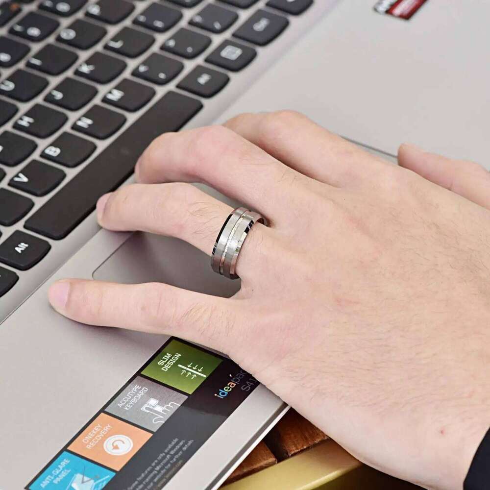 Fashion 8mm Silver Color Titanium For Women Matte Brushed Men Stainless Steel Rings Wedding Band Jewelry Gifts H260312