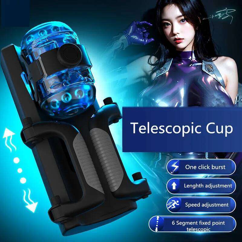 Telescopic Penis Cup Male Smart Masturbator Dual Handles Control High Speed Adjustable Overlength Thrusting Stimulation Sex Toys Z260312