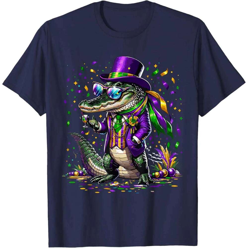 Mardigator Alligator Costume Men's & Women's Mardi Gras T-Shirt, Unisex Fashion Spring/Summer 2026 New Arrival Z260312