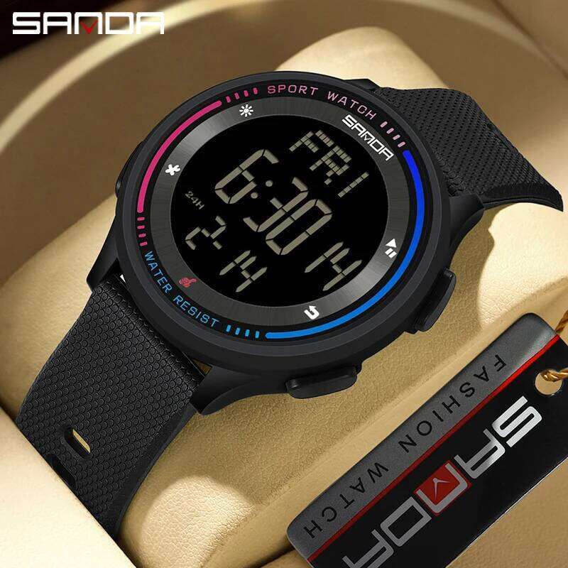 SANDA 6158 Student Digital Movement Teenager Boy Girl Watch Clock Trendy Waterproof Sports Mode Wristwatches Stopwatch Relogio