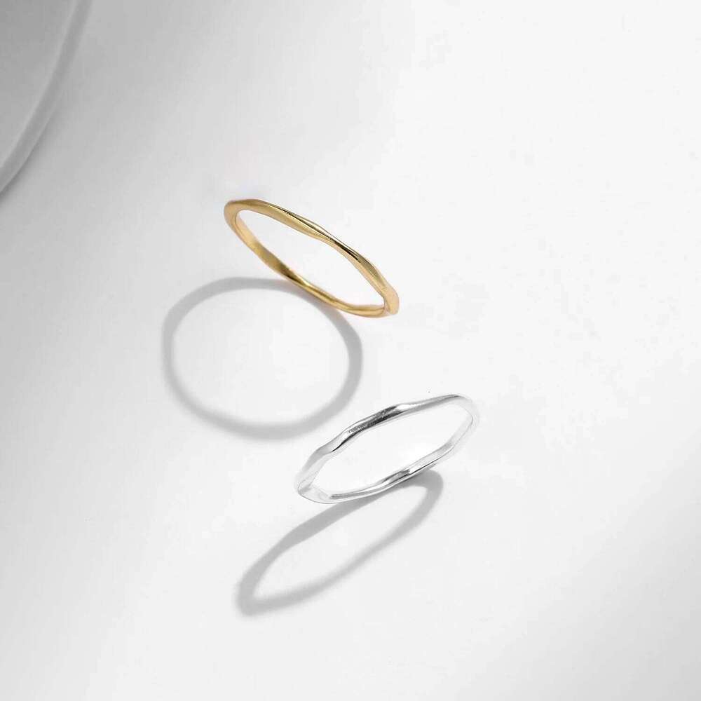 MODIAN 925 Sterling Silver Simple Geometric Line Twisted Ring Trendy Stackable Gold Color Fine Jewelry For Women Party Gifts H260312
