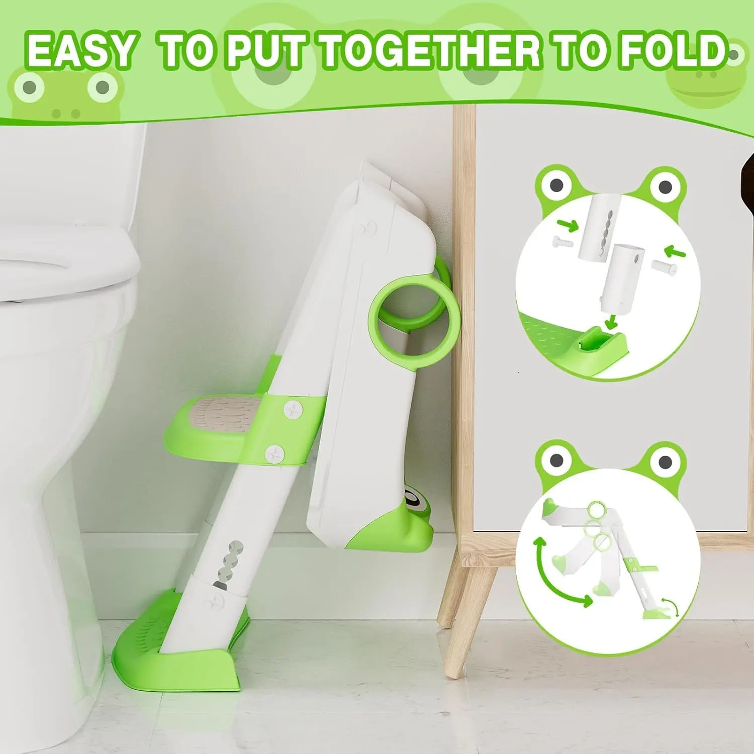 Potty Training Seat with Adjustable Height Step Stool Ladder AntiSlip Pads for Safety Toddler Toilet Trainer Girls Boys 260311